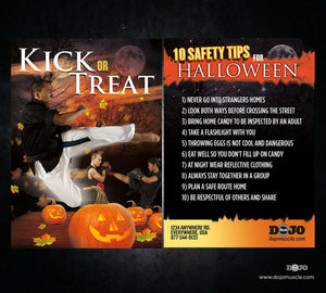Kick or Treat Safety Tips Halloween Card 3e - Dojo Muscle