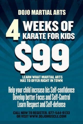 Kids Karate - Special Offer Flyer - Dojo Muscle