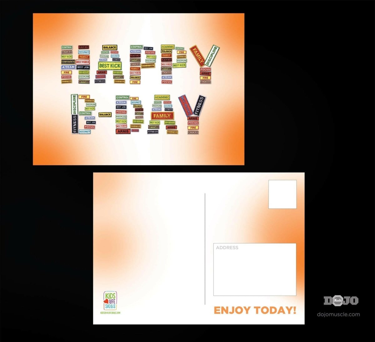 Kids Love Life Skills Student Retention Cards - Happy Bday - Dojo Muscle