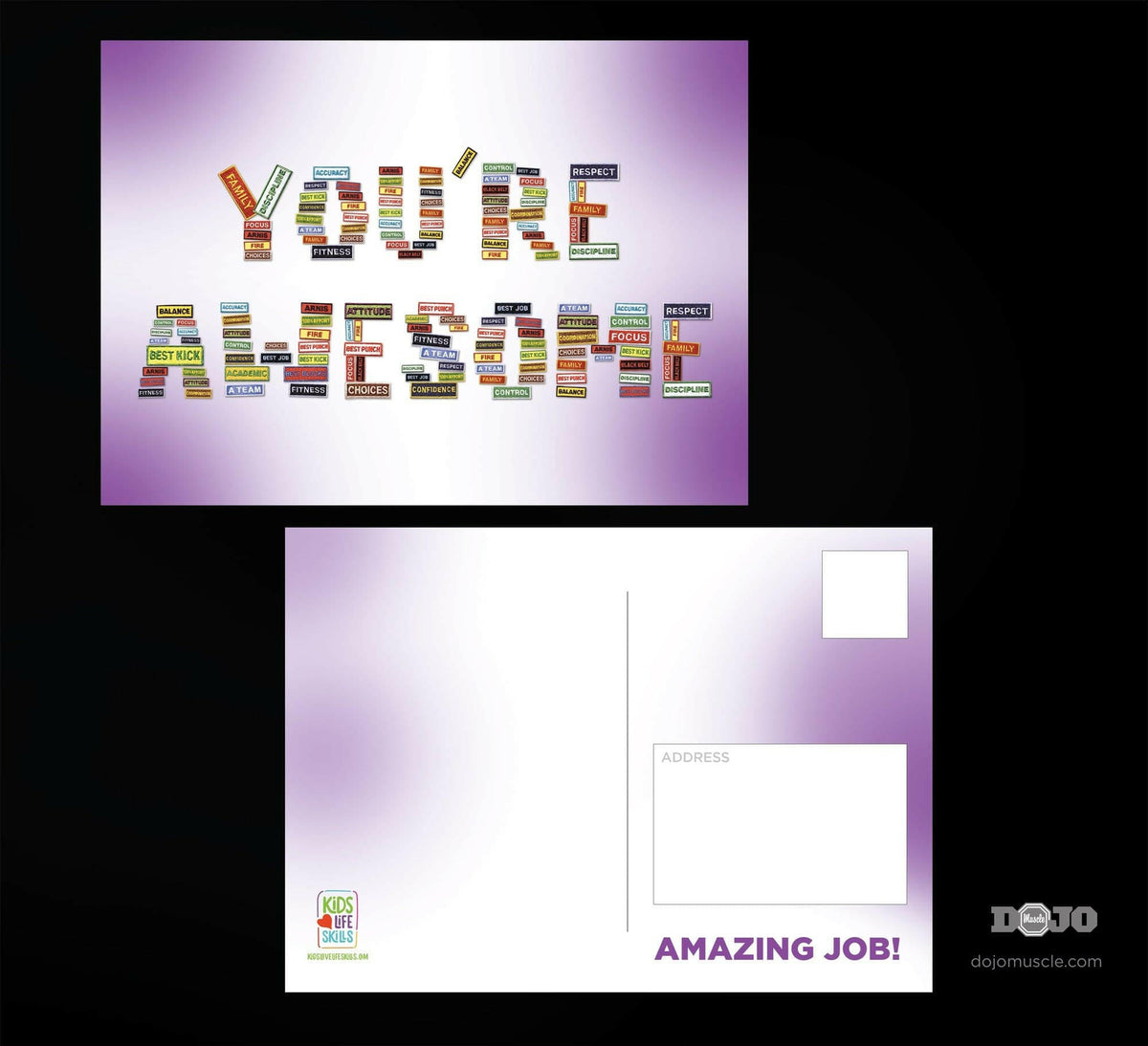 Kids Love Life Skills Student Retention Cards - You&#39;re Awesome - Dojo Muscle