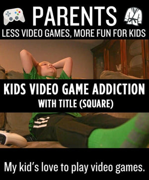 Kids Video Game Addiction (Square) - With Title - Dojo Muscle
