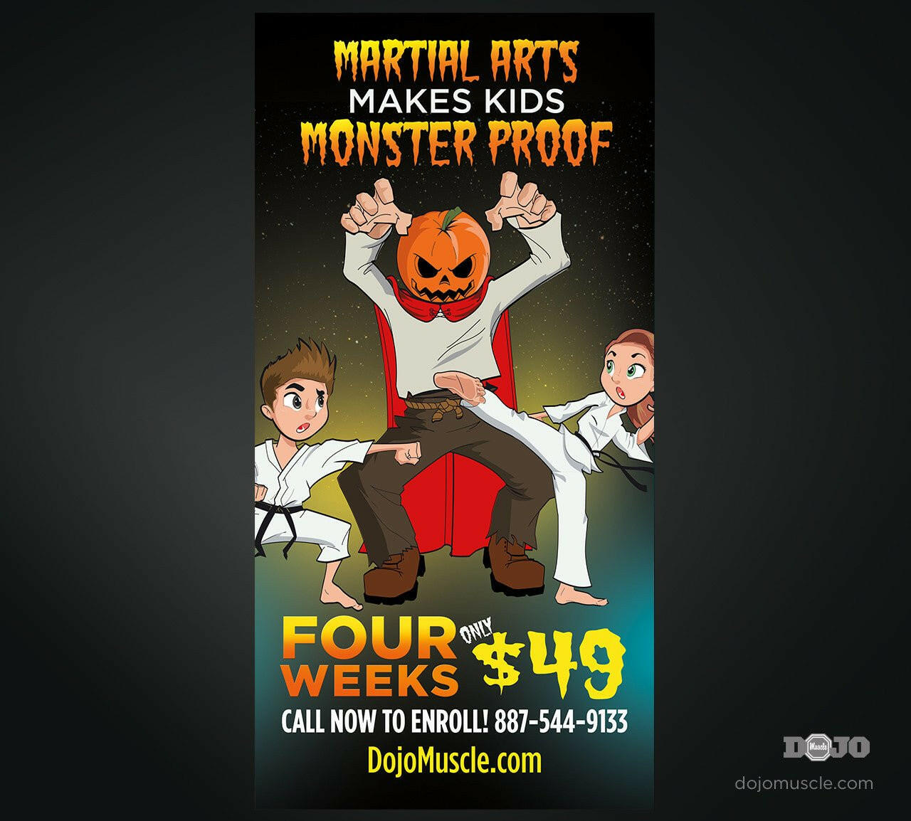 Monster Proof Banner 3 x 6 Vertical - Dojo Muscle