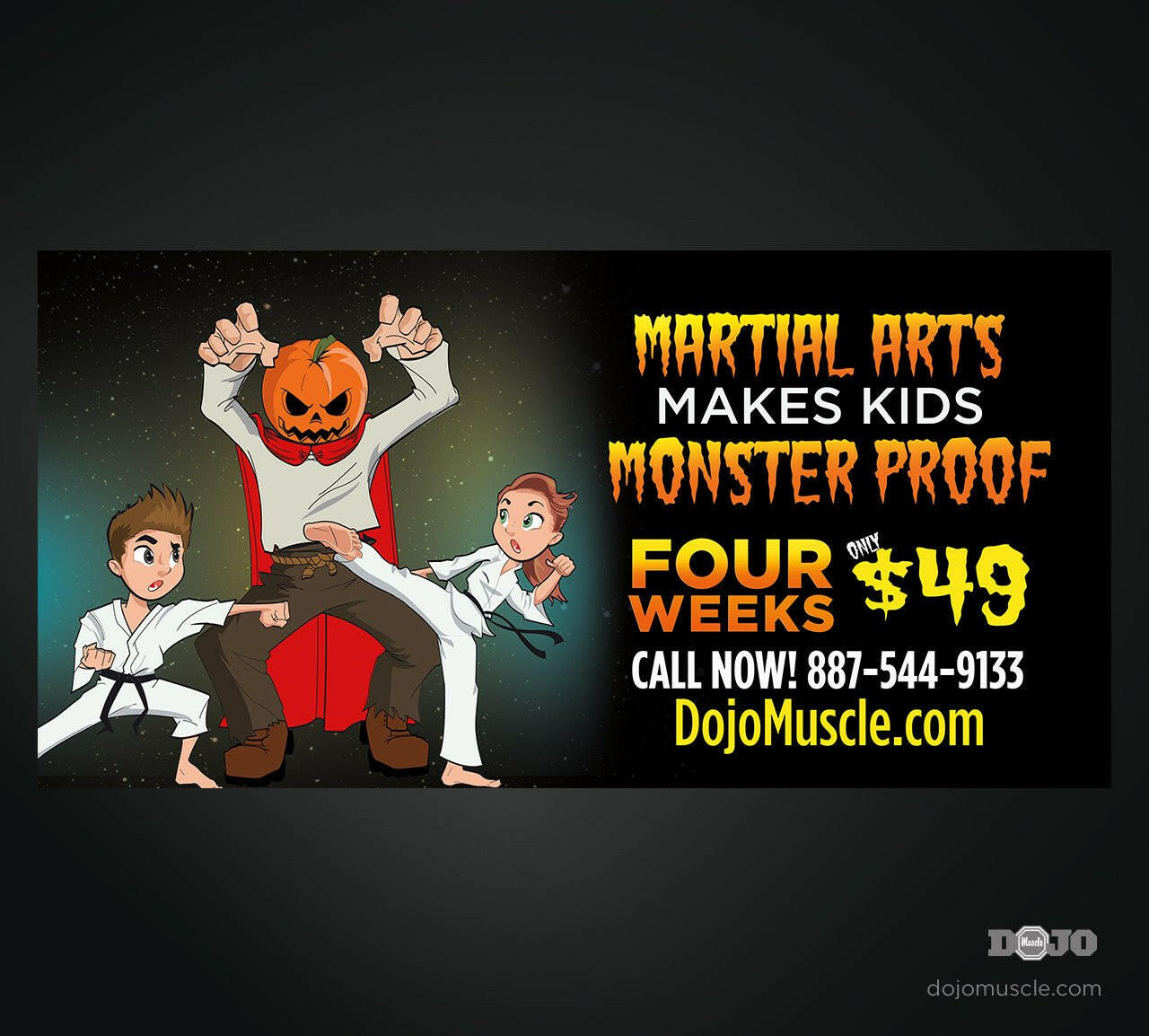 Monster Proof Banner 4 x 8 Horizontal - Dojo Muscle