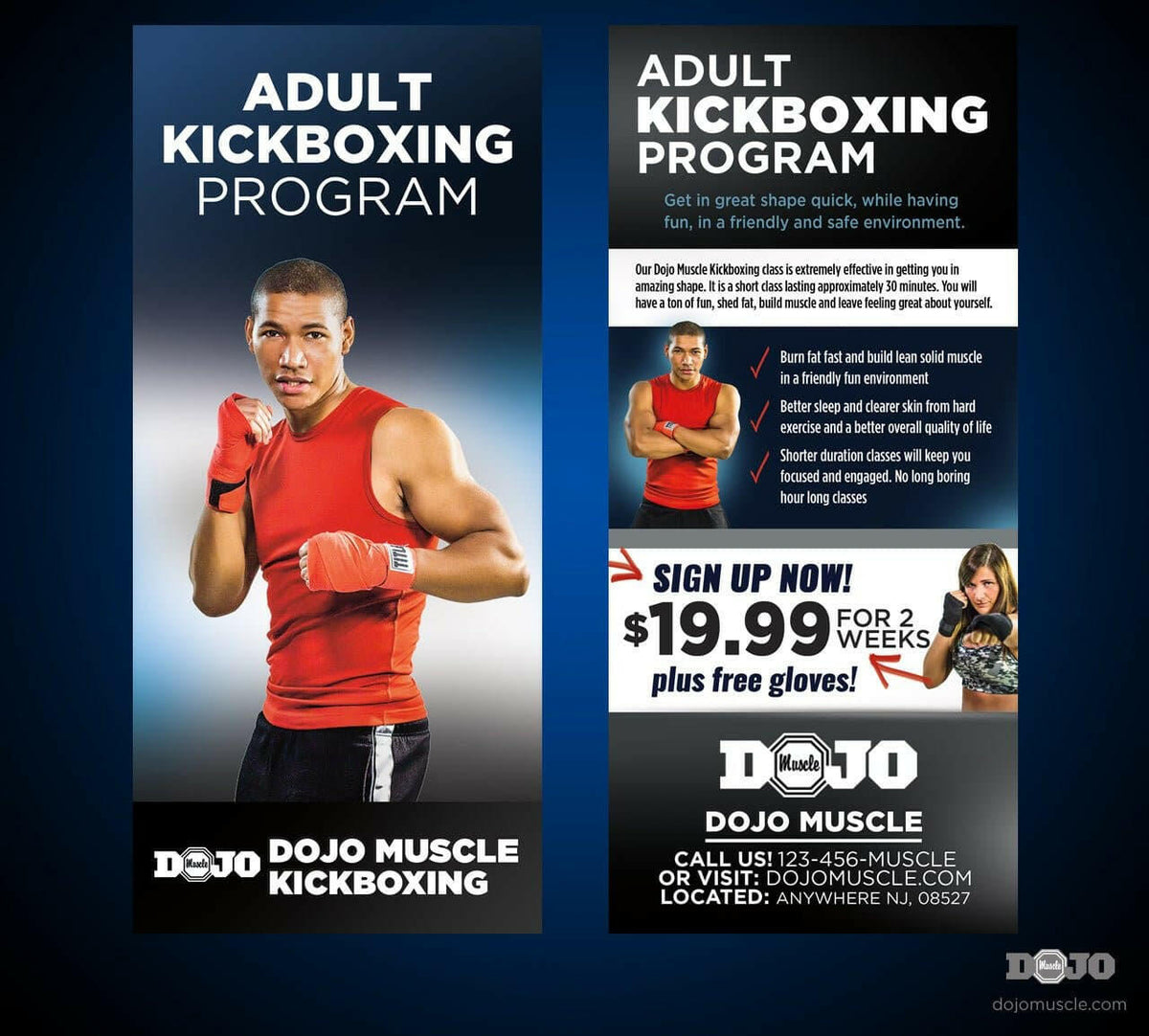 Rack Card Adult Kickboxing 1a - Dojo Muscle