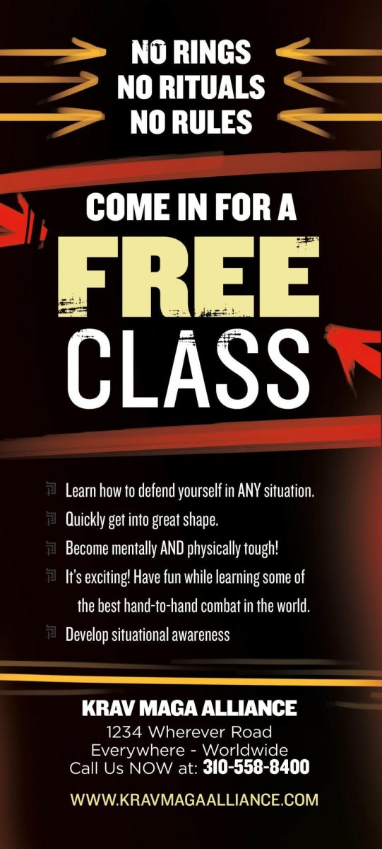 Rack Card Krav Maga Alliance 1h - Dojo Muscle