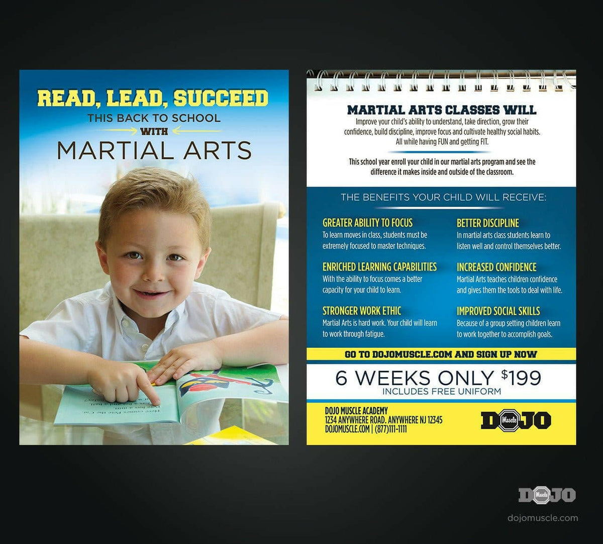 Read, Lead, Succeed Back to School Post Cards 1a - Dojo Muscle