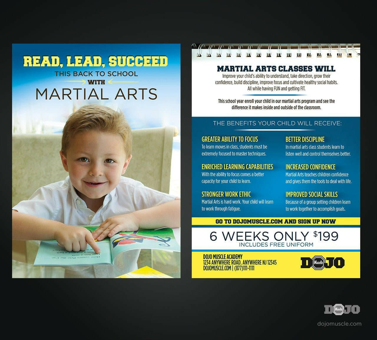 Read, Lead, Succeed Back to School Post Cards 1a - Dojo Muscle