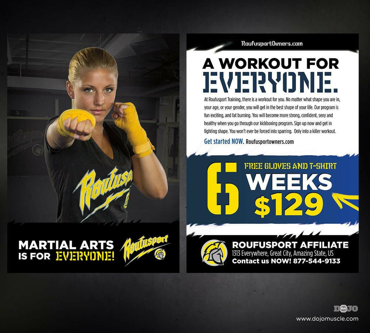 Roufusport Kickboxing Postcards 1a - Dojo Muscle