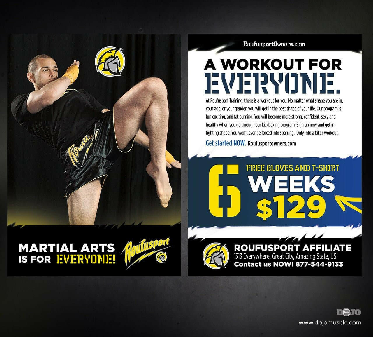 Roufusport Kickboxing Postcards 1b - Dojo Muscle