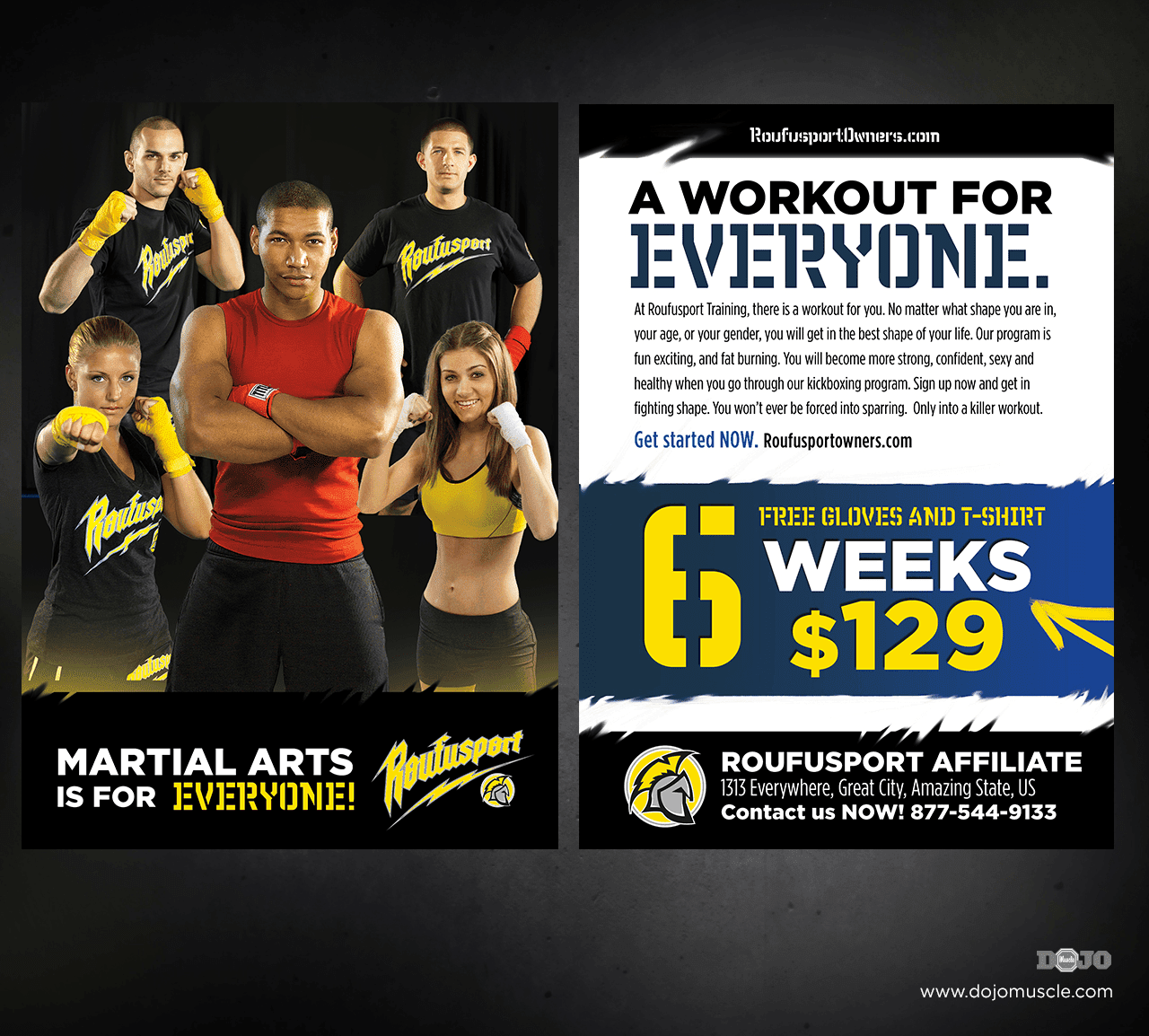 Roufusport Kickboxing Postcards 1c - Dojo Muscle