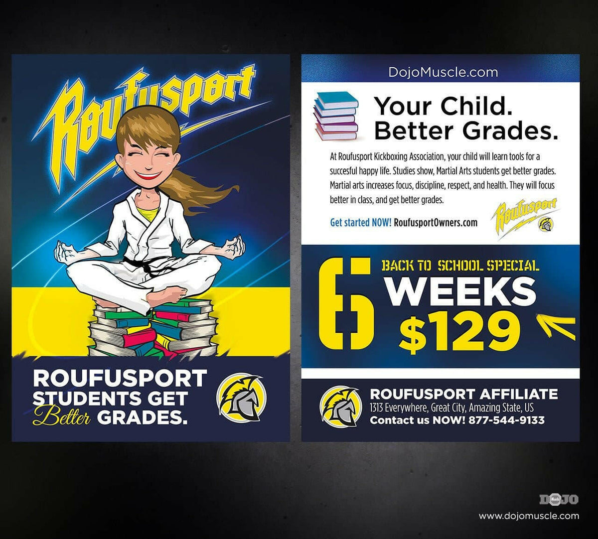 Roufusport Kickboxing Postcards Back To School Kids - Dojo Muscle